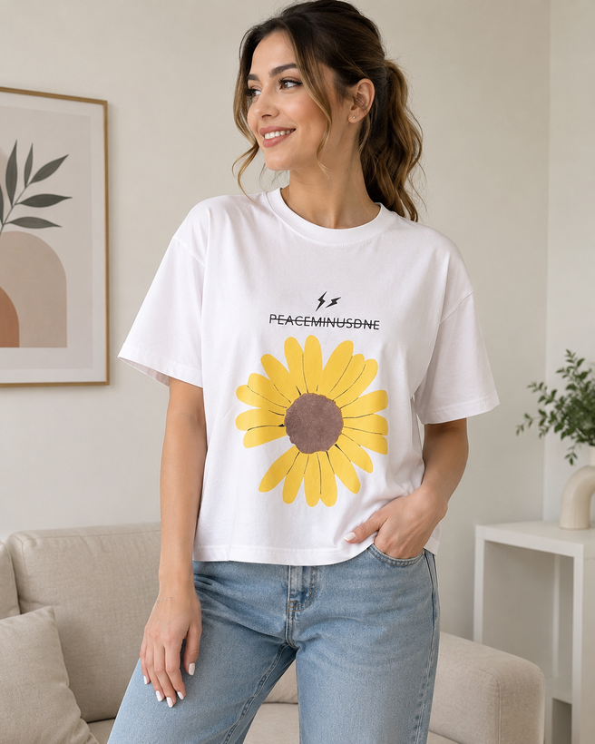 تیشرت باکسی زیبا وارداتی نخ پنبه زنانه