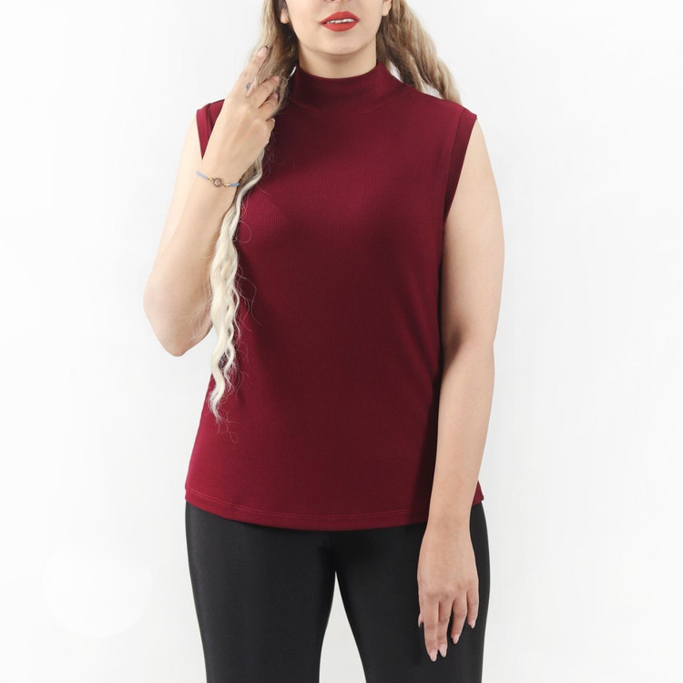 تاپ کبریتی یقه ایستاده برشکا زنانه