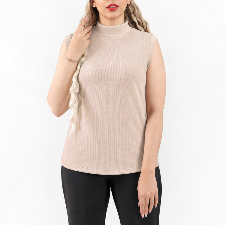 تاپ کبریتی یقه ایستاده برشکا زنانه